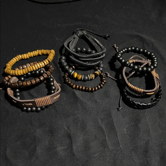 Other - Set of Black and Brown Beaded Bracelets